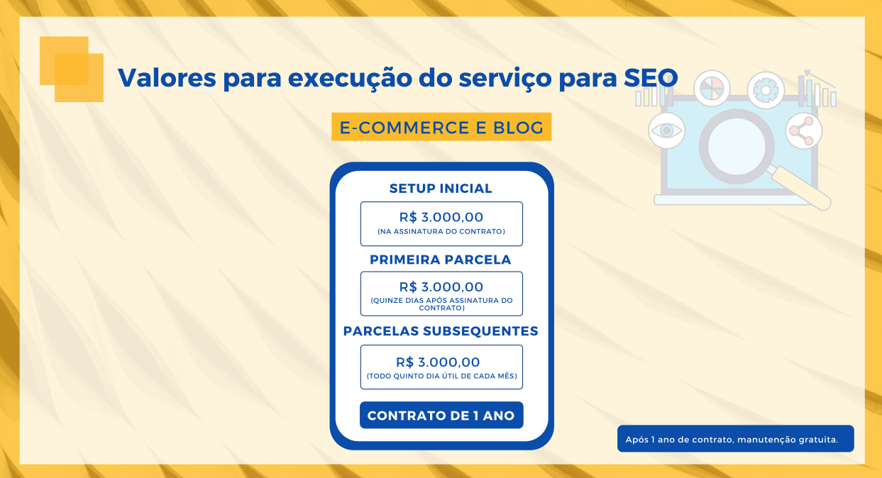 Otimização de site para mecanismos de pesquisa Google valores para execução do serviço SEO